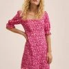 Mango Damen Freizeitkleid - Fuchsia -Mango Populaire Boutique e7e9ae30e5a3419ebcc2e389ec36794c