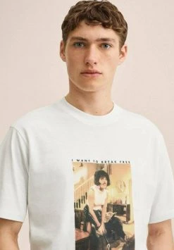 Mango Herren FREE - T-Shirt Print - Wit -Mango Populaire Boutique e8864e0b265a4e939746e537cc1febdc