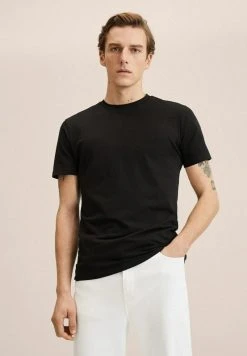 Mango STRECH - T-Shirt Basic - Zwart | Herren