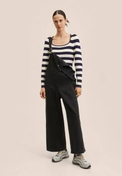 Mango Latzhose - Black Denim | Damen