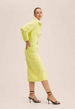 Mango ANEKA - Jeanskleid - Limette | Damen -Mango Populaire Boutique f23a4cf984264fffa4c1fefb23672a6c