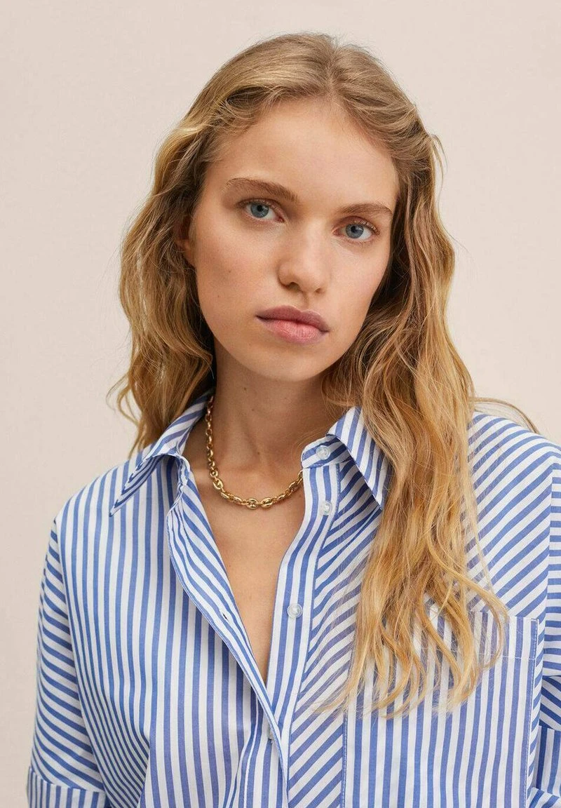 Mango Hemdbluse - Blauw | Damen 5 Mango Hemdbluse - Blauw | Damen – Bild 3