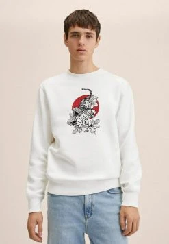 Mango TIGER - Sweatshirt - Blanco Roto | Herren