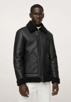 Mango KRAWITZ - Kunstlederjacke - Schwarz | Herren