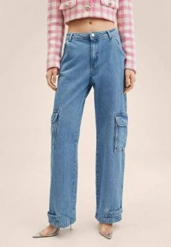 Mango Damen GRETA - Jeans Straight Leg - Bleu Moyen