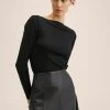 Mango Langarmshirt - Zwart | Damen -Mango Populaire Boutique fe99274b6ebb449fb3c478e51703cf49